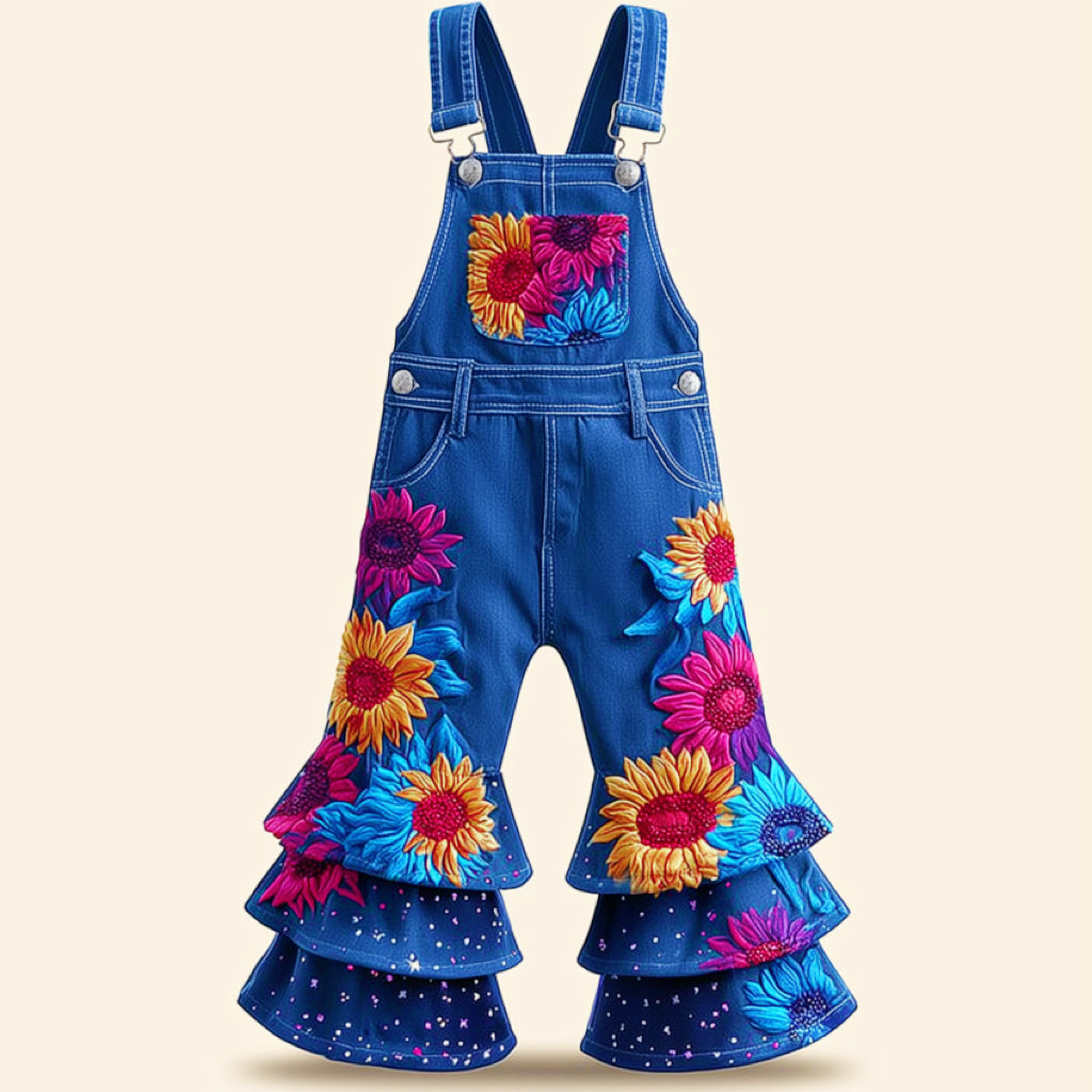 Lucky Sale-Mommy & Me Flower  Overalls