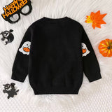Halloween Three-Dimensional Embroidery Ghost Pumpkin Sweater