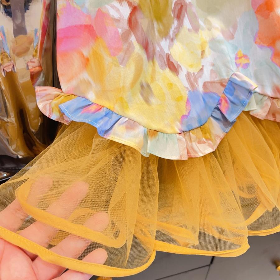 Oil Painting Sleeveless Dress + Hat