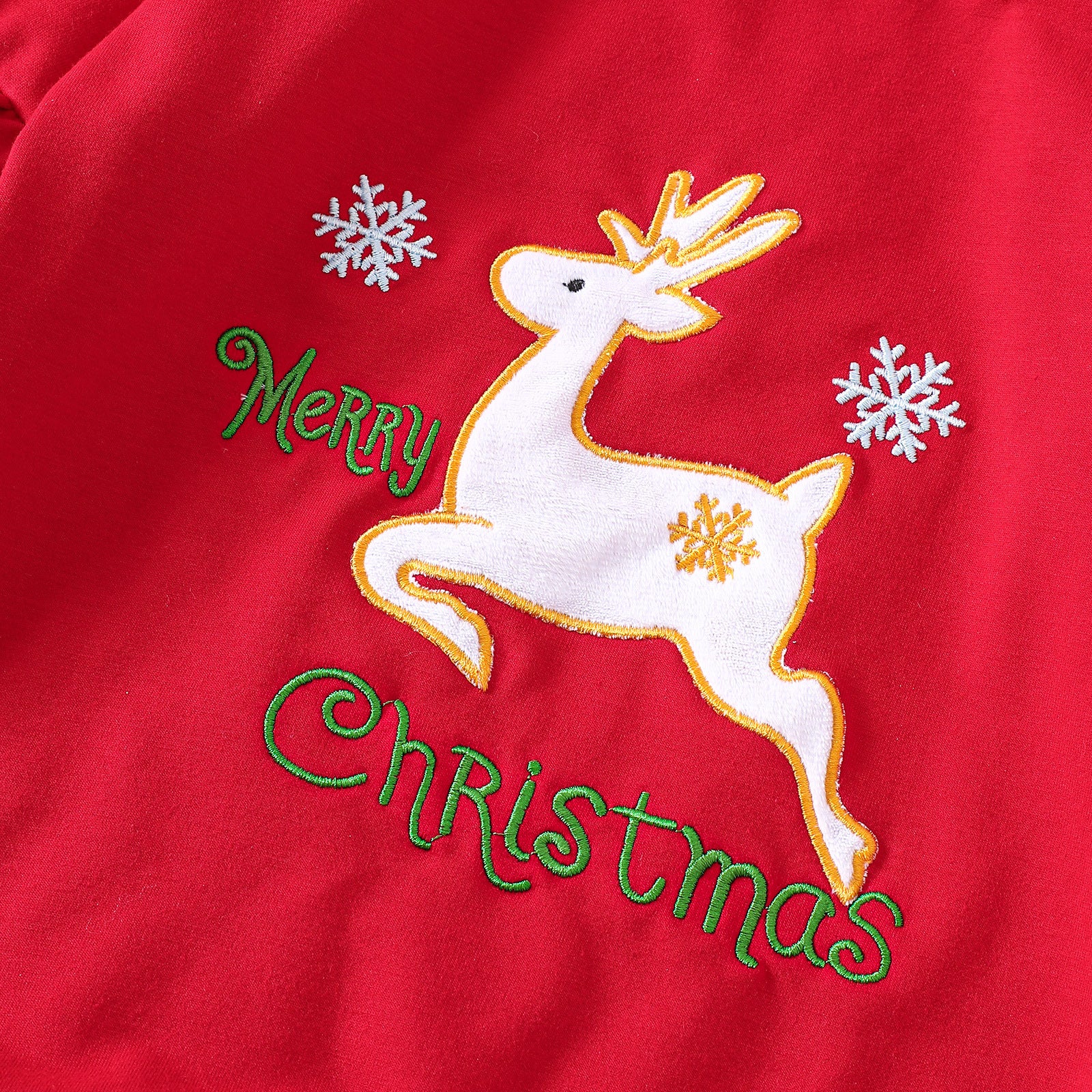 Christmas Cute Elk Embroidered Sweater Mesh Skirt Outfit