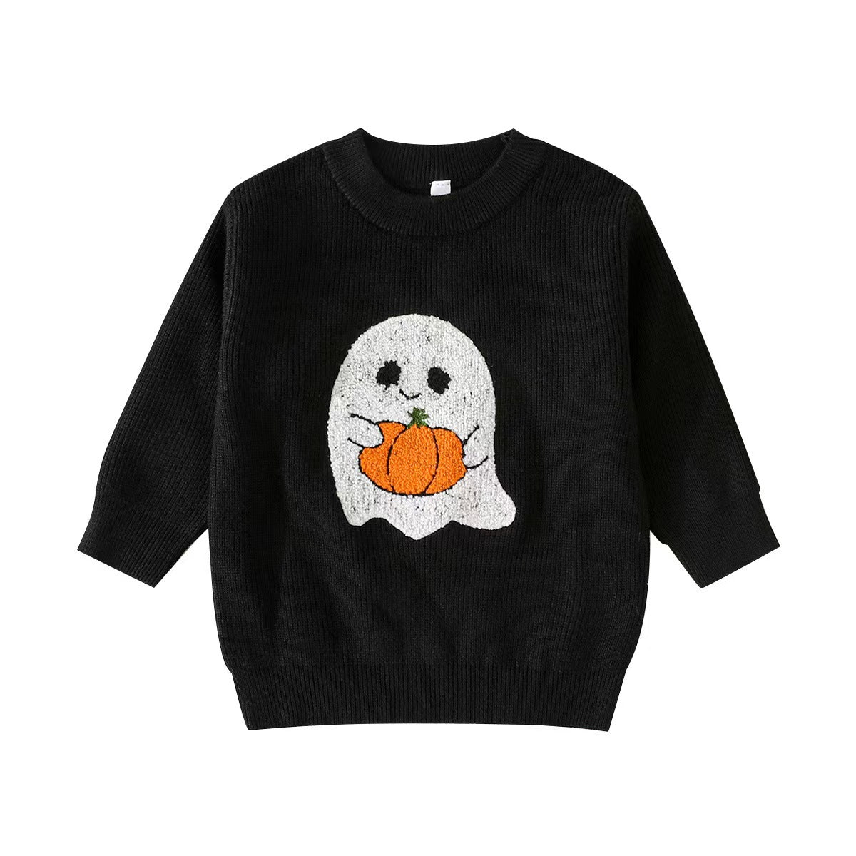 Halloween Three-Dimensional Embroidery Ghost Pumpkin Sweater