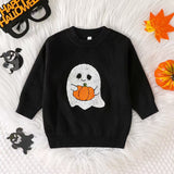 Halloween Three-Dimensional Embroidery Ghost Pumpkin Sweater