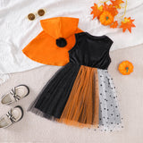 Halloween Mesh Skirt Cloak Two-Piece Set