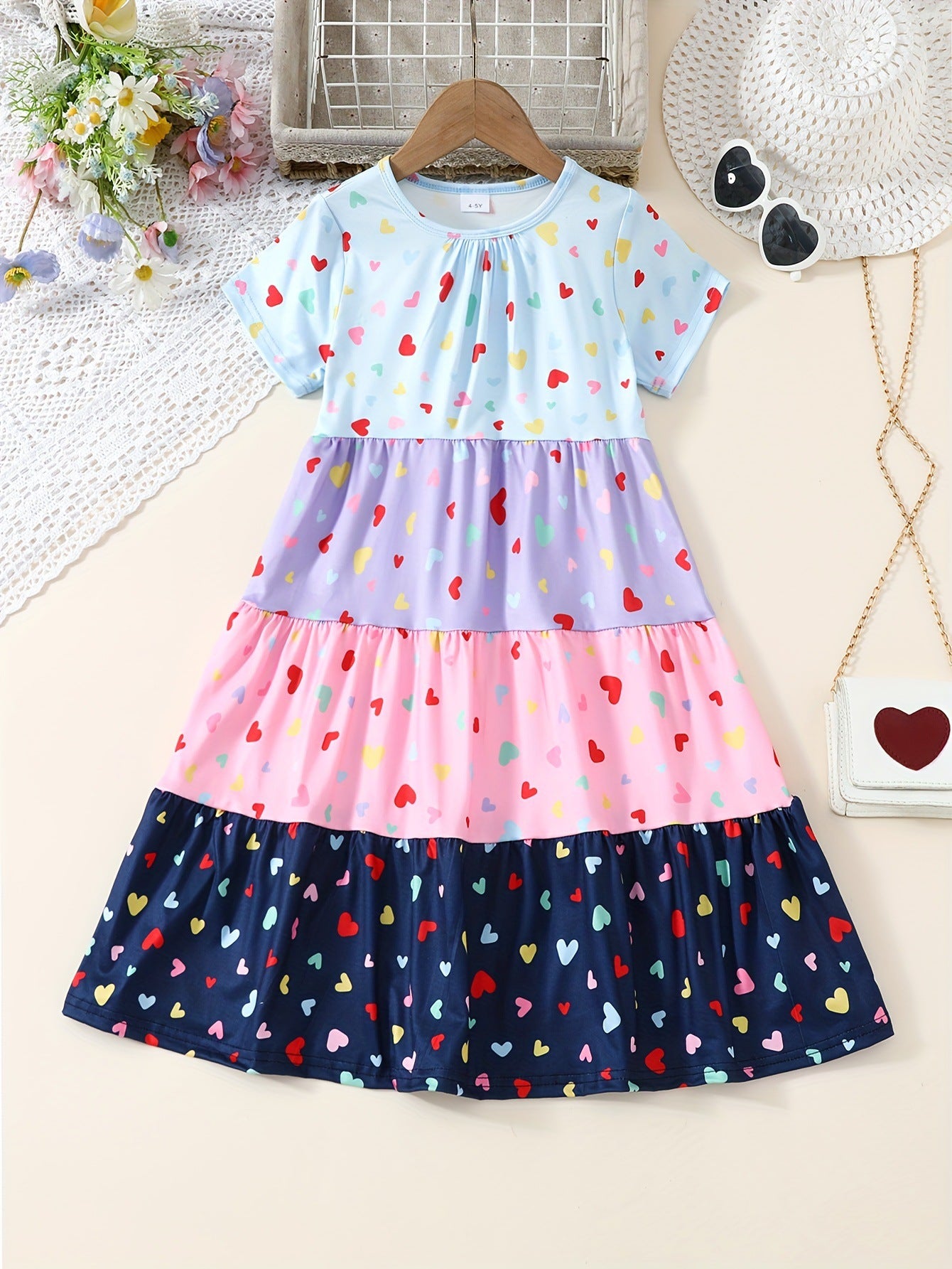 Girl's Love Color-Matching Dress