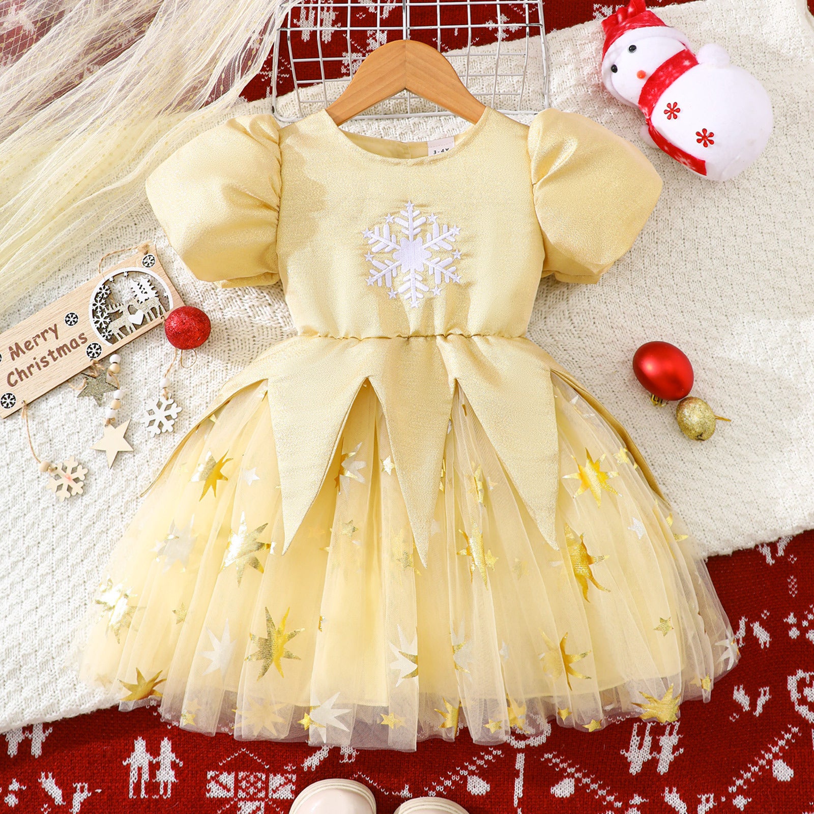 Christmas Snowflake Embroidery Dress