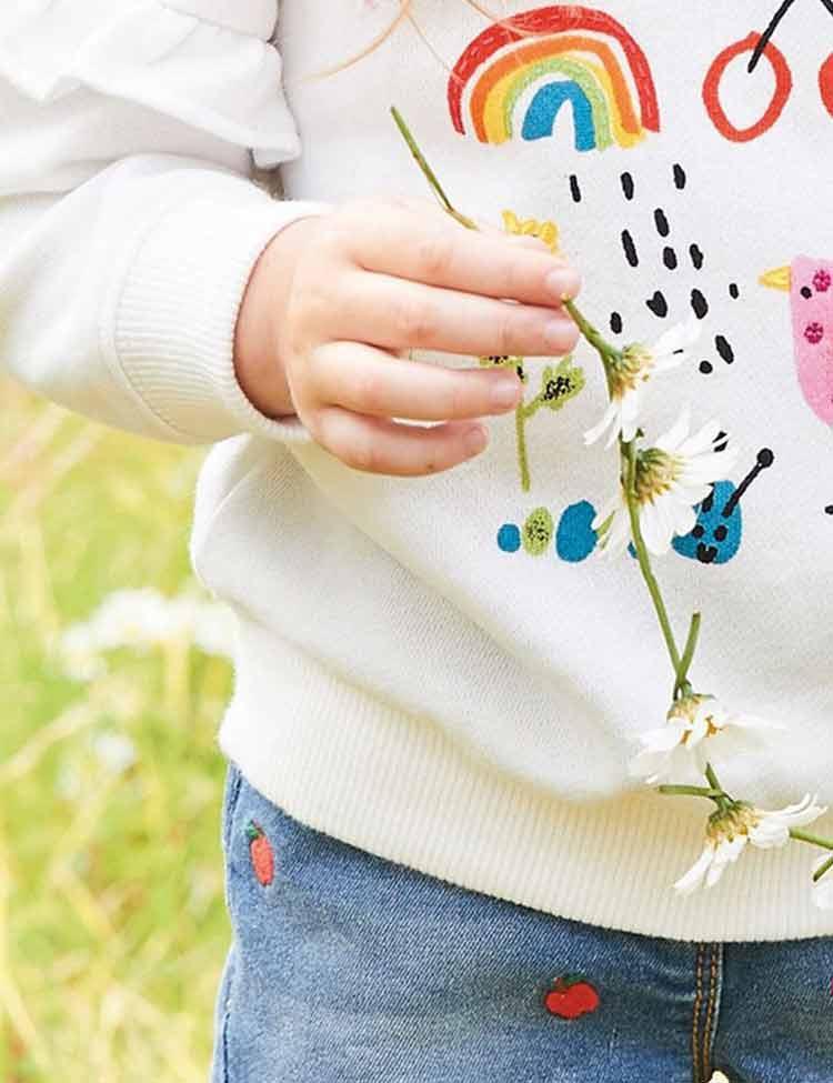 Cartoon Printed Crew Neck Sweatshirt - CCMOM