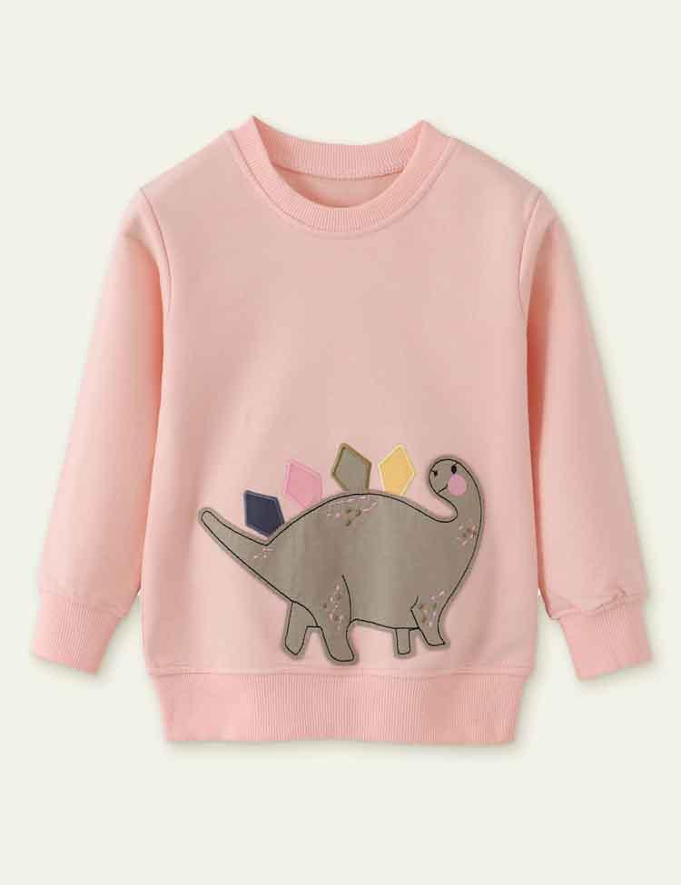 Dinosaur Appliqu¨¦ Long-Sleeved Sweater - CCMOM