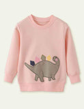 Dinosaur Appliqu¨¦ Long-Sleeved Sweater