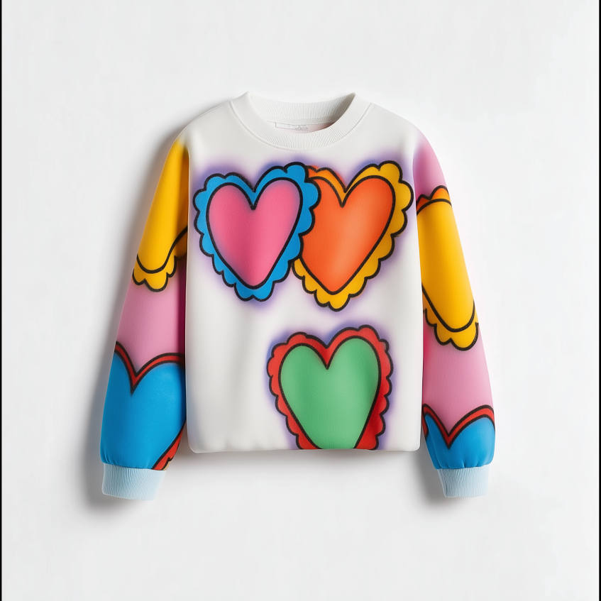 Lucky Sale-Heart Printing Sweatshirt