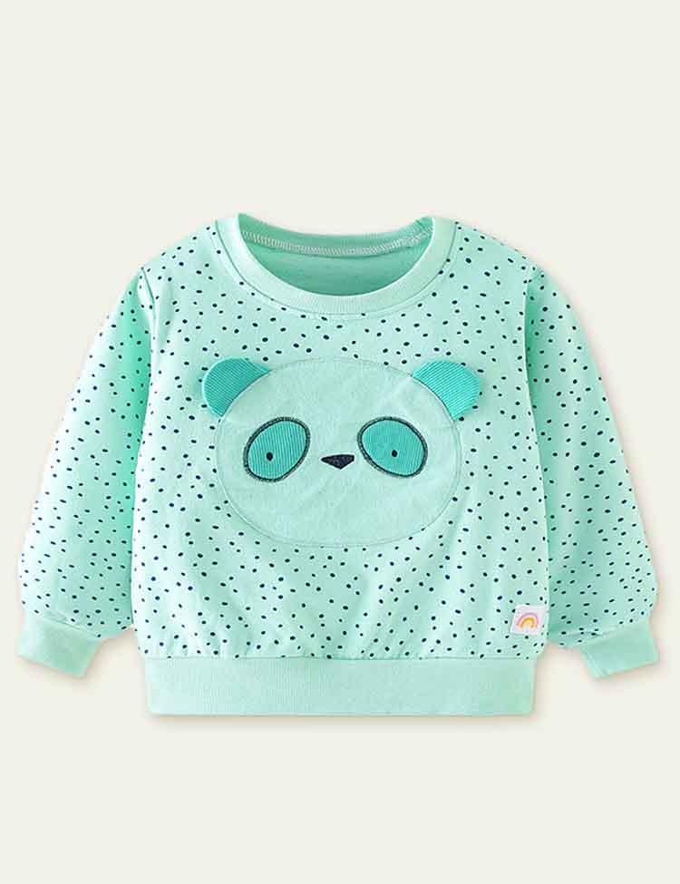 Panda Appliqu¨¦ Sweater - CCMOM