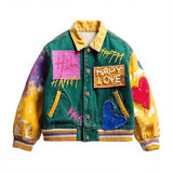 Lucky Sale-Children's graffiti-style patchwork jacket