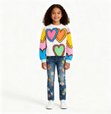 Lucky Sale-Heart Printing Sweatshirt