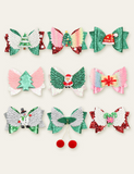 Christmas Tree Santa Claus Bow Wings Barrettes