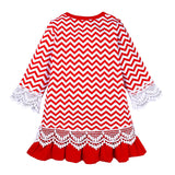 Christmas Dress Santa Claus an Embroidered Skirt