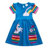 Rainbow Unicorn Appliqu¨¦ Dress