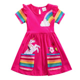 Rainbow Unicorn Appliqu¨¦ Dress