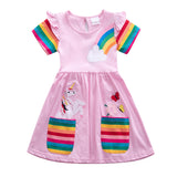 Rainbow Unicorn Appliqu¨¦ Dress