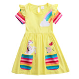 Rainbow Unicorn Appliqu¨¦ Dress