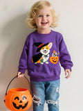 Halloween Cartoon Patch Pullover