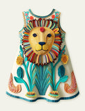 Lucky Sale-Mommy & Me Egyptian Lion Creative Sleeveless Dress