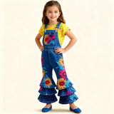 Lucky Sale-Mommy & Me Flower  Overalls