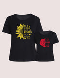 2pcs Family Matching Floral Applique Short Sleeves T-shirt