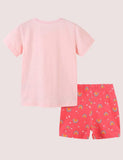 2Pcs Toddler Girl Unicorn Applique Short-sleeve Tee & Rainbow Print Shorts Set - CCMOM
