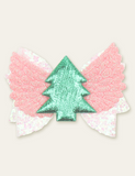 Christmas Tree Santa Claus Bow Wings Barrettes