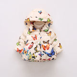 Butterfly Printing Clothes Cotton-Padded Jacket