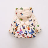 Butterfly Printing Clothes Cotton-Padded Jacket