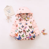 Butterfly Printing Clothes Cotton-Padded Jacket