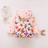 Butterfly Printing Clothes Cotton-Padded Jacket