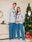 Christmas Cartoon Deer Head Plaid Family Matchting Pajamas