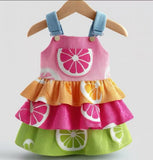 Lucky sale-Multicolor Lemon Fruit Dress