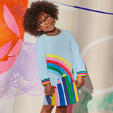 Rainbow Pencil Appliqu¨¦ Long Sleeve Skirt