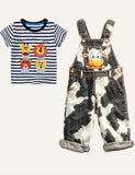 Lucky Sale Unisex-Cow black and white unisex children's overalls
