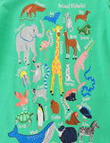 Cartoon Animal Print round Neck Short Sleeve Top