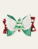 Christmas Tree Santa Claus Bow Wings Barrettes