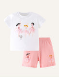 Dancing Little Girl Short Sleeve Suit