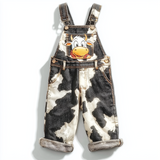 Lucky Sale Unisex-Cow black and white unisex children's overalls