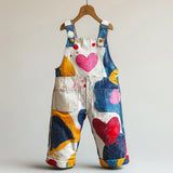 Lucky Sale Unisex-Multicolor Love Graphic Unisex Overalls