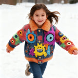 Lucky Sale-Children's cute little monster denim jacket