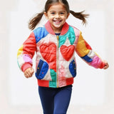 Lucky Sale-Multi Heart Bomber Jacket