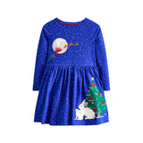Christmas Sale- Dress Santa Claus Embroidery Girl Dress