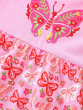 Butterfly Embroidered Long Sleeve Dress