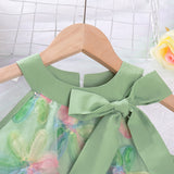 Sleeveless Straps Tulle Bow Dress