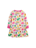 Cartoon Flower Print Dress