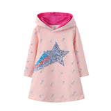 Sequined Long Sleeve Hooded Dress