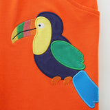 Boy Affixed Cloth Embroidered Floral Shorts