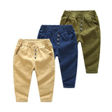 Cotton Solid Color Casual Pants